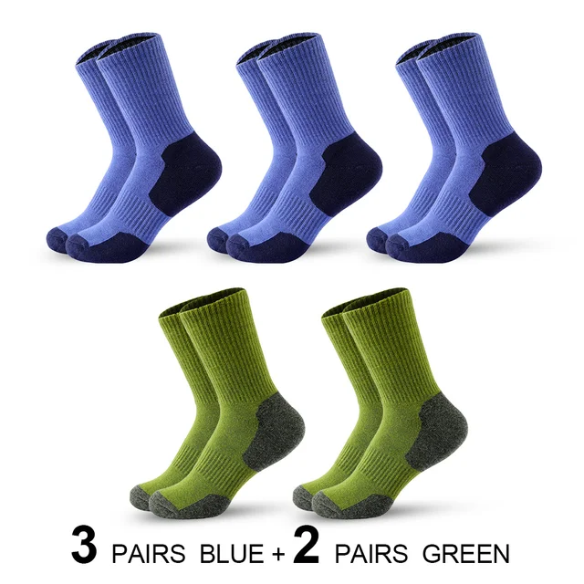 2023 New Autumn And Spring Men's Sports Socks Casual Color Matching Thick Warm Breathable High Quality Socks 5 Pairs EU 38-43