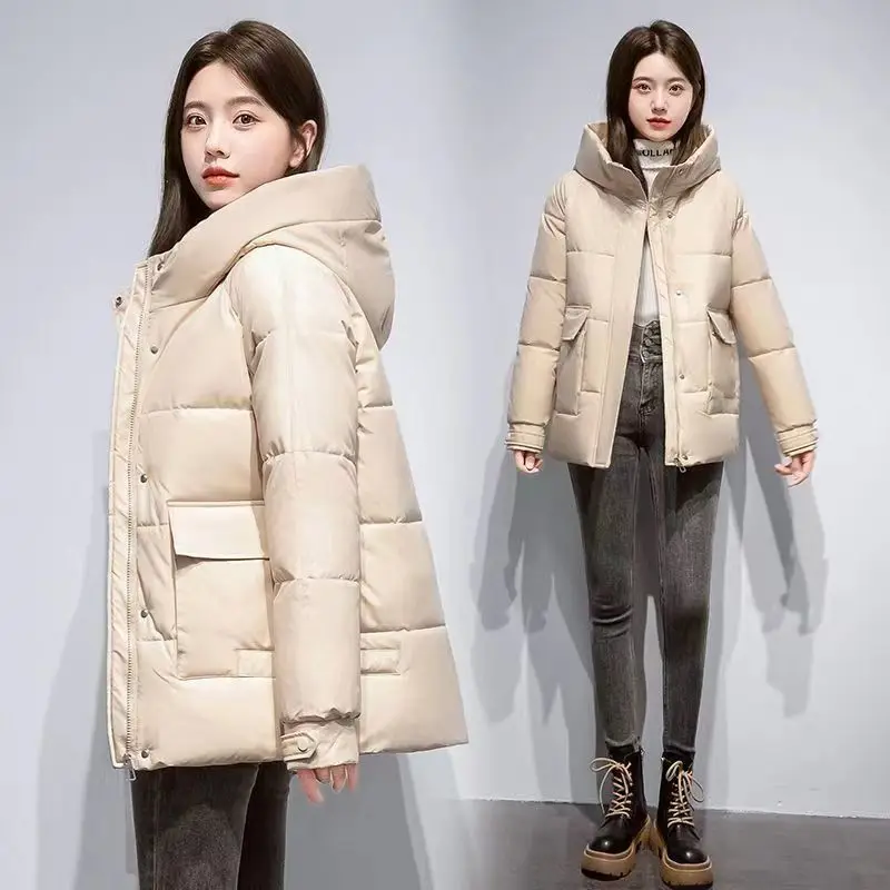 Thickening Women's Puffer Coat White Duck Down Short Women's Coats in Promotion Hooded 2023 New Woman Winter Coat Jackets Jacket