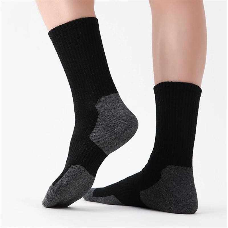 2023 New Autumn And Spring Men's Sports Socks Casual Color Matching Thick Warm Breathable High Quality Socks 5 Pairs EU 38-43