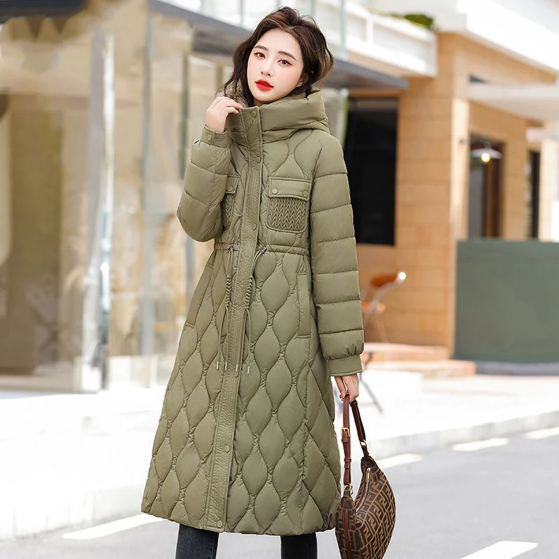 White Duck Down Feather Coats Long High-end Warm Clothes for Women Down Jacket Hood New Middle Age Women's Winter Coat Promotion