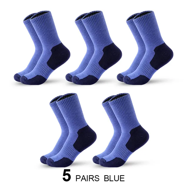 2023 New Autumn And Spring Men's Sports Socks Casual Color Matching Thick Warm Breathable High Quality Socks 5 Pairs EU 38-43