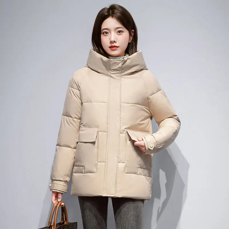 Thickening Women's Puffer Coat White Duck Down Short Women's Coats in Promotion Hooded 2023 New Woman Winter Coat Jackets Jacket