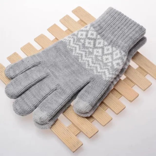 Woolen Crochet Knitted Winter Gloves for Women Men TouchScreen Warm Stretch Mittens Full Finger Thicken Guantes Driving Luvas