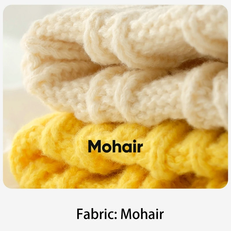 Winter Knitted Hat For Women Solid Color Warm Knitted Beanies Hat Fashion Coarse Woolen Knitted Hat Outdoor Warm Crochet Bonnets