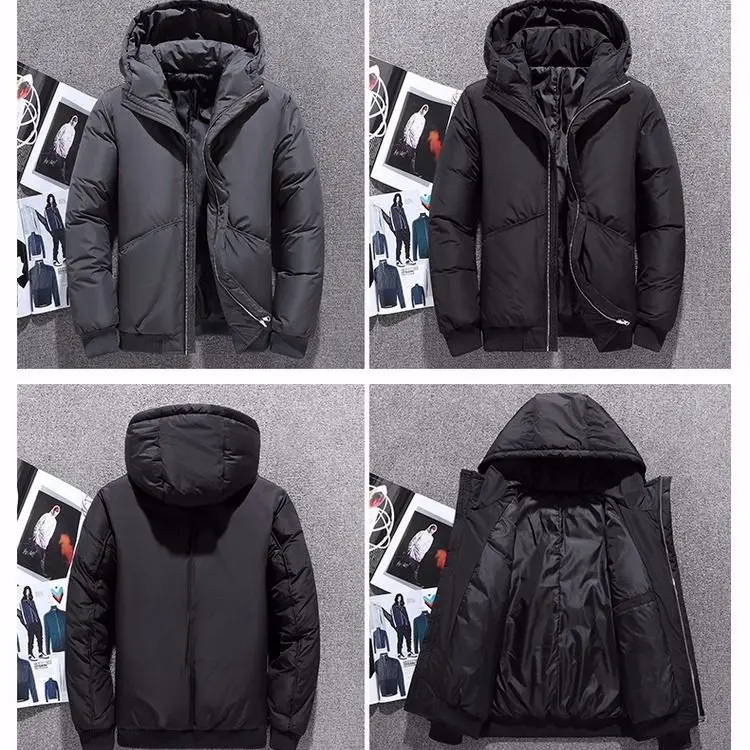 Hooded New Down Jackets Coat Men's Winter Coat White Duck Down Short Men's Clothing Free Shipping Lightweight Padded Jackets