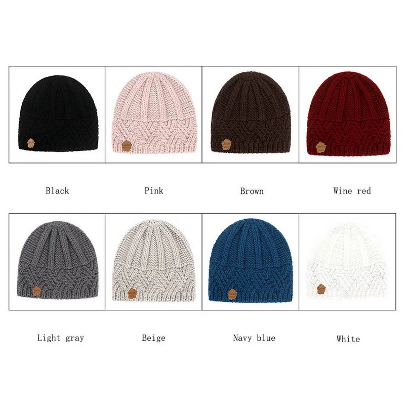 New Women Knitted Hats Autumn Winter Fashion Knitted Hats Solid Outdoor Warm Knitted Skullies Beanies Caps Thermal Windproof Hat
