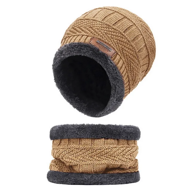 Winter Wool Neck Scarf Cap For Men Women Thick Warm Velvet Beanie Hat Knitted Hat Outdoor Riding Hat Mask Bonnet Hats Set Scarf