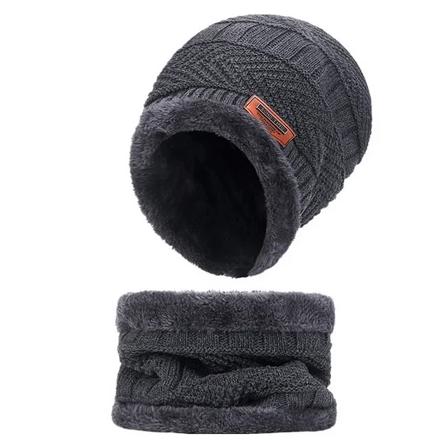 Winter Wool Neck Scarf Cap For Men Women Thick Warm Velvet Beanie Hat Knitted Hat Outdoor Riding Hat Mask Bonnet Hats Set Scarf