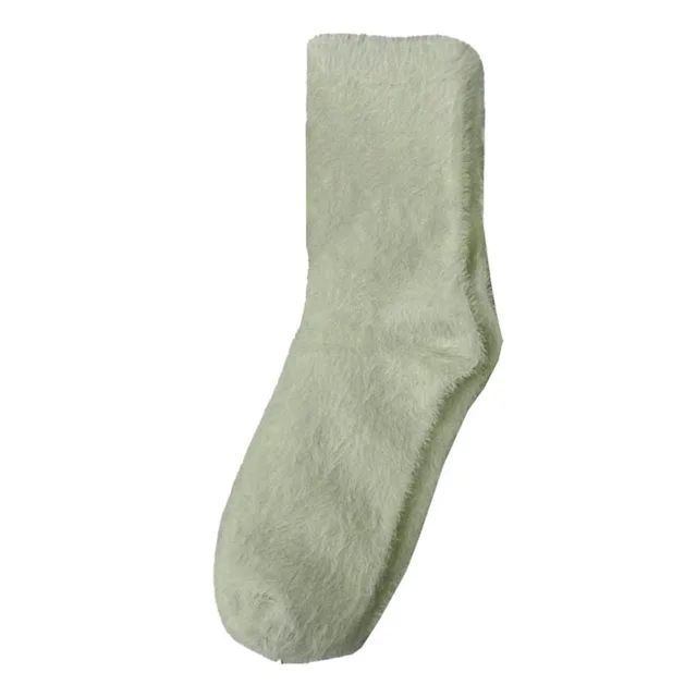 Cow Print Mink Plush Socks For Women Girl Mid Tube Stockings Warm Coral Velvet Sleep Floor Sock Winter Thermal Slipper Funny Sox