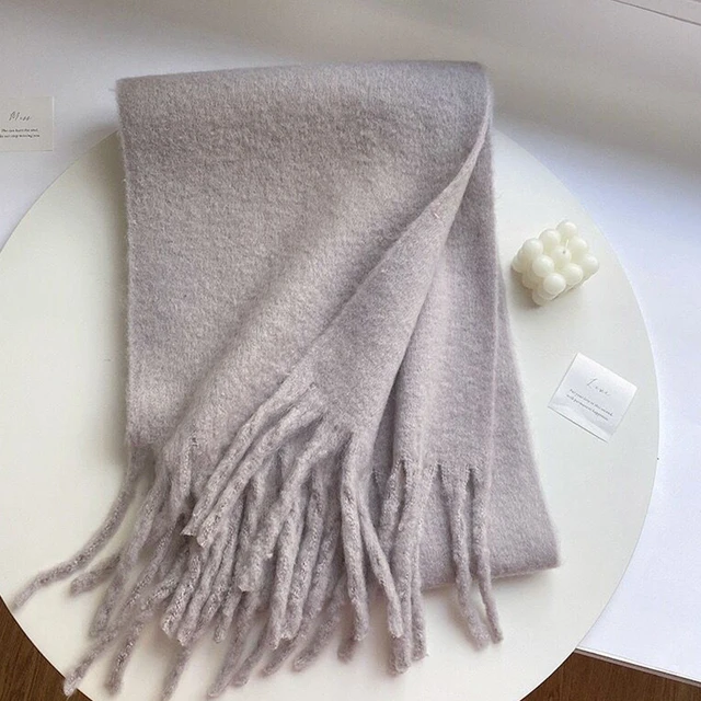 Winter Warm Solid Colors Scarf Women Men 2023 Cashmere Fashion Rainbow Thickened Long Tassel Shawl Autumn Outdoor Gifts
