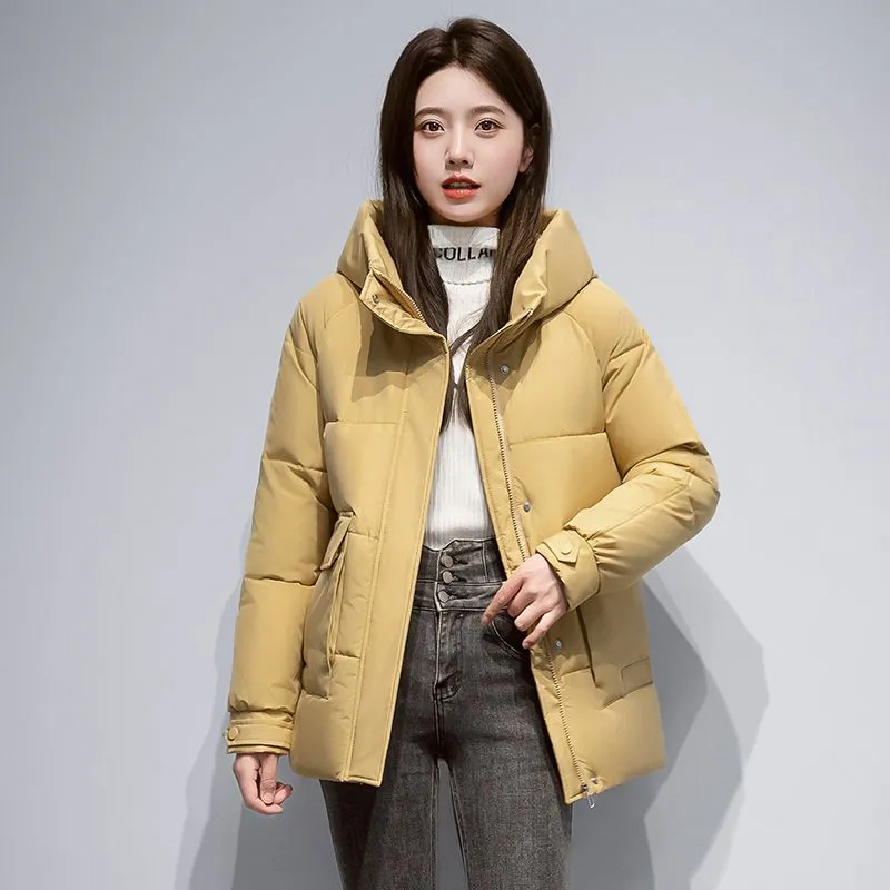 Thickening Women's Puffer Coat White Duck Down Short Women's Coats in Promotion Hooded 2023 New Woman Winter Coat Jackets Jacket