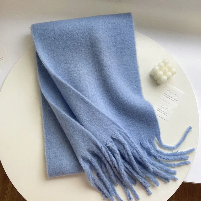 Winter Warm Solid Colors Scarf Women Men 2023 Cashmere Fashion Rainbow Thickened Long Tassel Shawl Autumn Outdoor Gifts