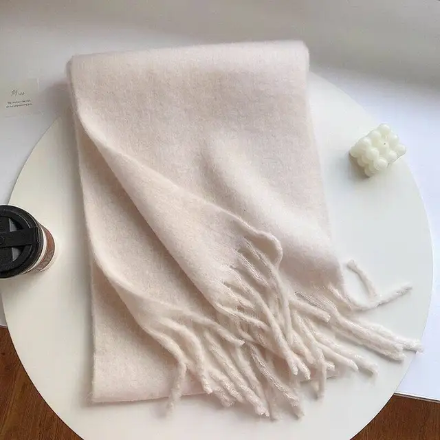 Winter Warm Plaid Fringe Scarf Women Vintage Thicken Color Shawl Couple Ins Korean Velvet Brand Scarves Autumn Outdoor
