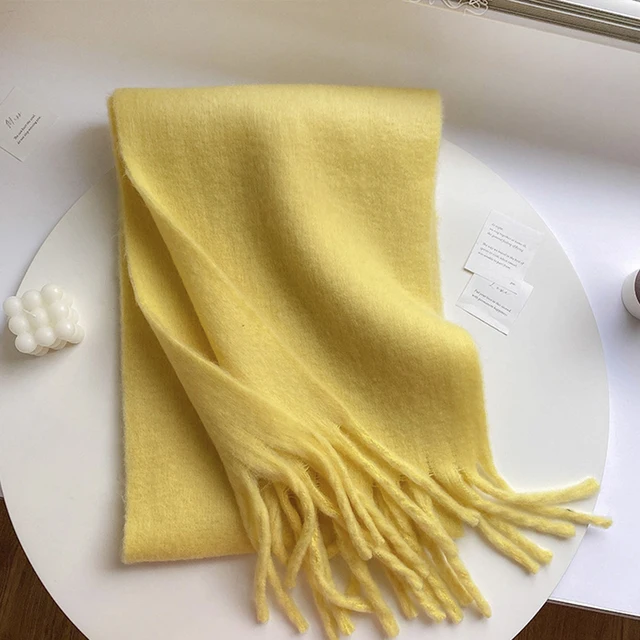 Winter Warm Solid Colors Scarf Women Men 2023 Cashmere Fashion Rainbow Thickened Long Tassel Shawl Autumn Outdoor Gifts