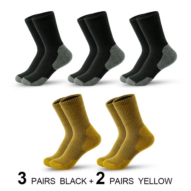 2023 New Autumn And Spring Men's Sports Socks Casual Color Matching Thick Warm Breathable High Quality Socks 5 Pairs EU 38-43