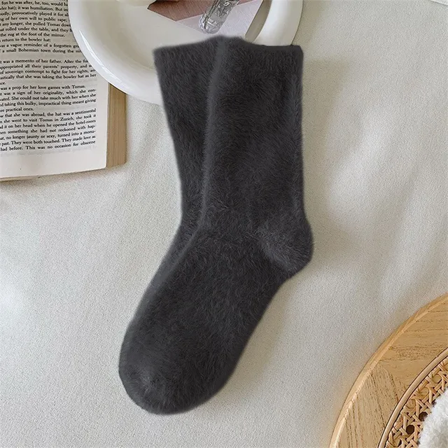 Women Solid Cozy Mink Velvet Socks Autumn Winter Hosiery Thicken Warm Pure Color Sleep Bed Floor Home Fluffy Sock Harajuku