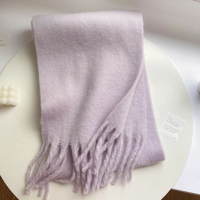 Winter Warm Solid Colors Scarf Women Men 2023 Cashmere Fashion Rainbow Thickened Long Tassel Shawl Autumn Outdoor Gifts