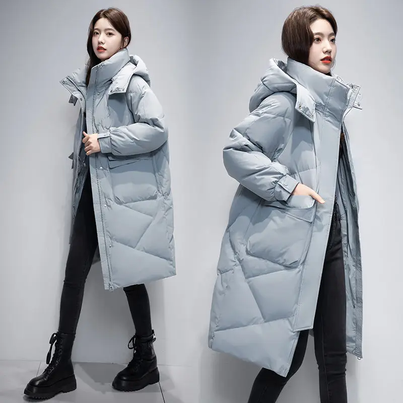 Women's Down Coat Fashion Winter Coat for Women Down Jacket With Hood Big Long Medium-length Thickening Loose 2023 New Jackets