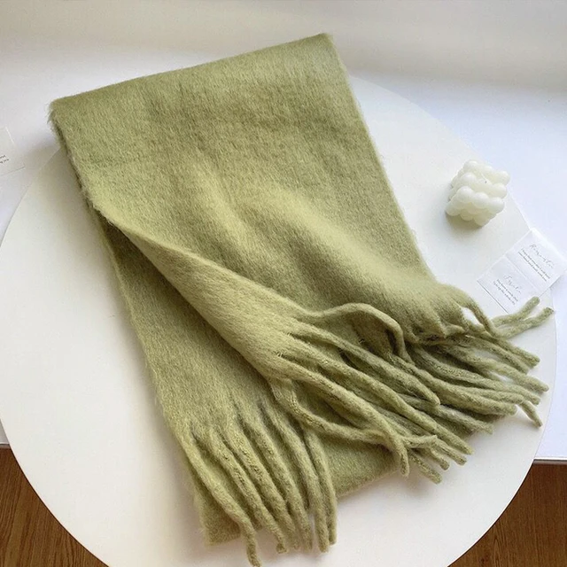 Winter Warm Solid Colors Scarf Women Men 2023 Cashmere Fashion Rainbow Thickened Long Tassel Shawl Autumn Outdoor Gifts