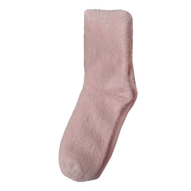Cow Print Mink Plush Socks For Women Girl Mid Tube Stockings Warm Coral Velvet Sleep Floor Sock Winter Thermal Slipper Funny Sox