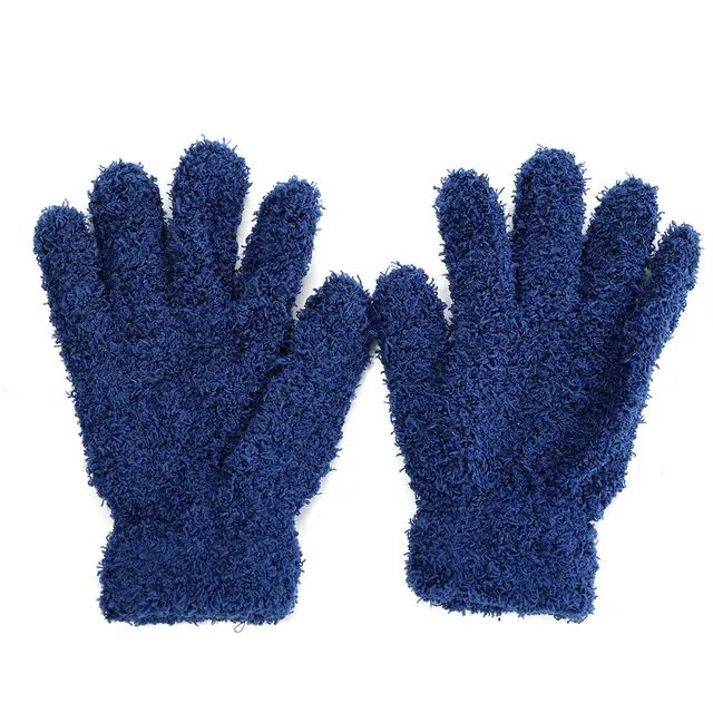 Winter Coral Fleece Thicken Gloves Women Girls Keep Warm Plush Furry Full Finger Mittens Soft Elastic Casual Solid Cycling Glove
