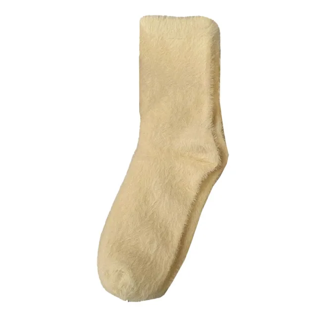 Cow Print Mink Plush Socks For Women Girl Mid Tube Stockings Warm Coral Velvet Sleep Floor Sock Winter Thermal Slipper Funny Sox