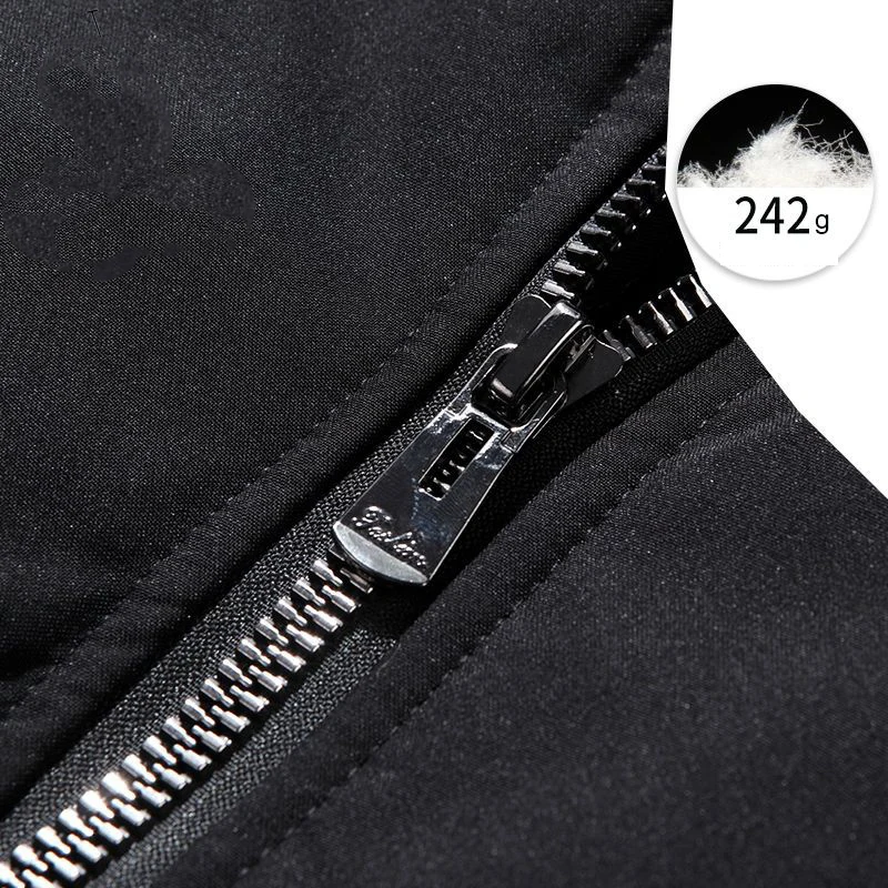 Winter New Down Jackets Thickened Mid-length Men's Down Jacket Korean Version Slim-fit Couple Warm Down Jacket Fox Fur Collar