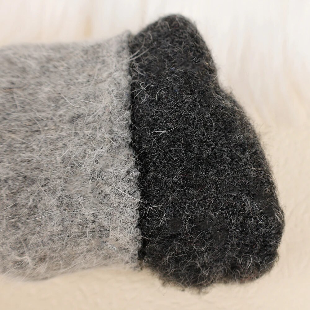 2022 Elastic Thicken Mitten Gloves Warm Cashmere Double Layer Glove Men Women Winter Cycling Driving Warm Knitted Woolen Gloves