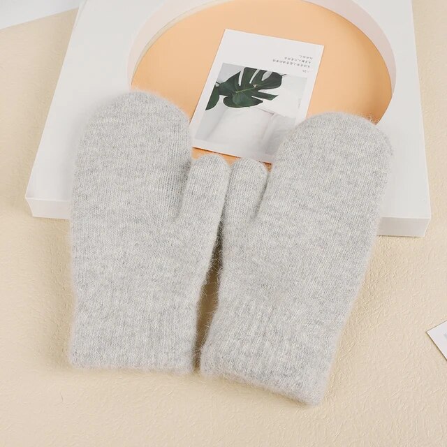 2022 Elastic Thicken Mitten Gloves Warm Cashmere Double Layer Glove Men Women Winter Cycling Driving Warm Knitted Woolen Gloves