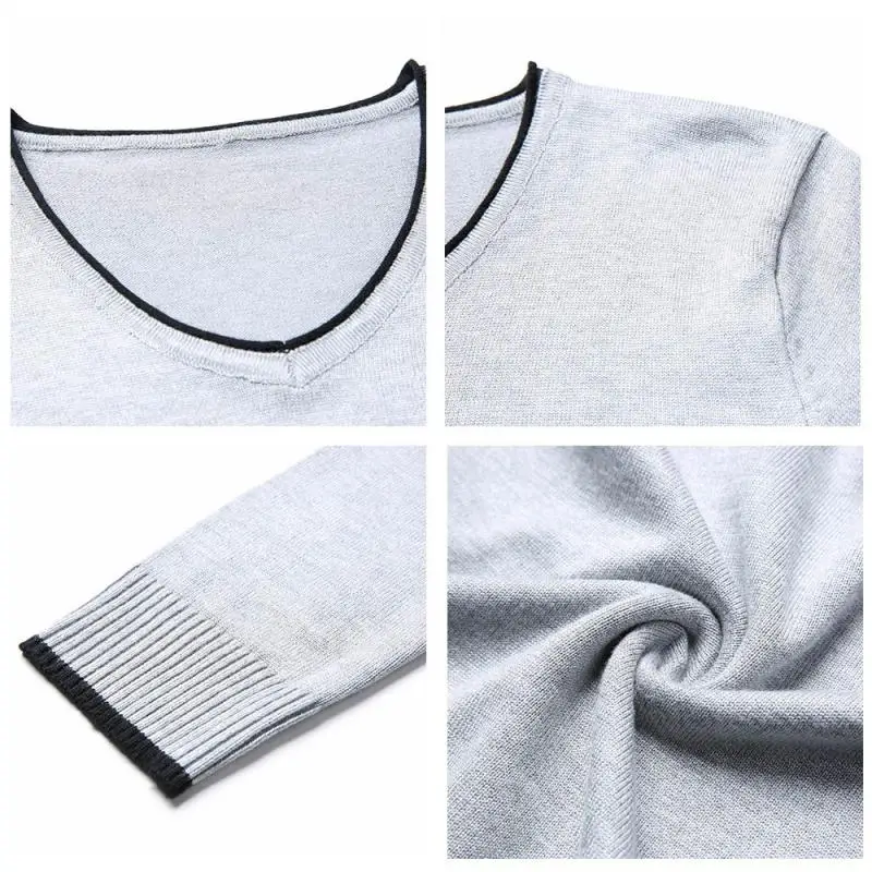 Brand Spring Autumn New Arrival Soft Cotton Sweater Casual V-Neck Pull Homme Knitwear Pullover Men Clothes Jersey
