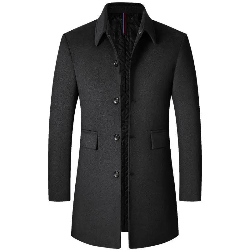 Brand Winter 40% Wool Men Thick Coats Turn Down Collar Male Fashion Wool Blend Coats Superior Outerwear Jacket Trench