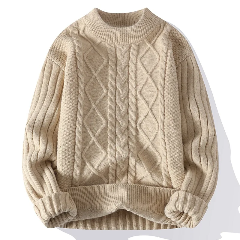 Autumn Casual Men's Sweater O-Neck Striped Slim Knittwear Mens Sweaters Pullover Men Harajuku Mens Retro Sweaters