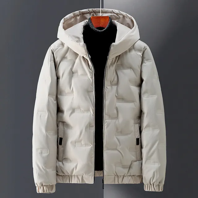 Winter New Men Down Jacket Hooded Coat Male Waterproof Streewear Men's Warm Clothing Solid Color White Duck Down Jacket