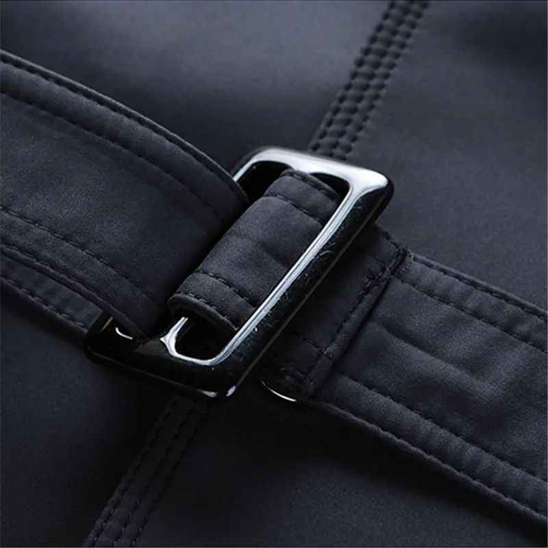 High Quality Mens Trench Coat Fashion Long Windbreak Jacket Men England Style Business Casual Solid Long Trench Men Outerwear