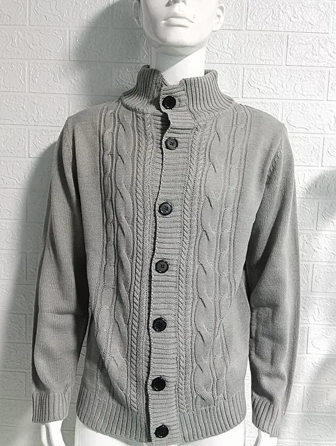 Men Autumn Winter Sweaters Turn-Down Collar Single-Breasted Knitting Cardigan Warm Causal Sweatercoat Mens Clothing Jacket