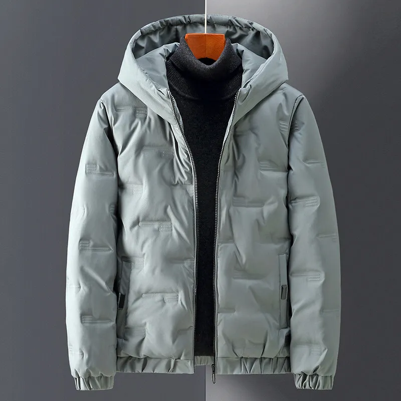Winter New Men Down Jacket Hooded Coat Male Waterproof Streewear Men's Warm Clothing Solid Color White Duck Down Jacket
