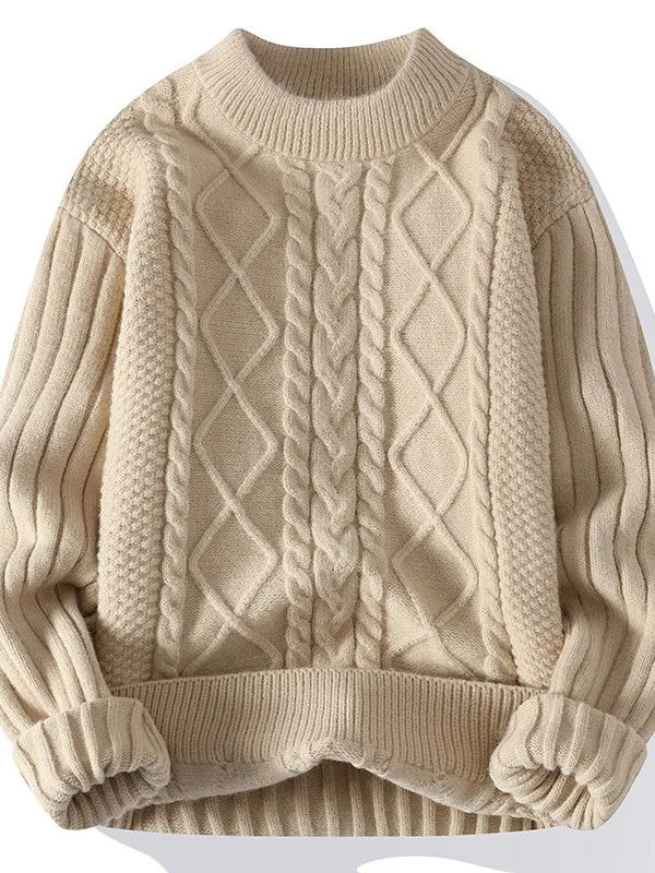 Autumn Casual Men's Sweater O-Neck Striped Slim Knittwear Mens Sweaters Pullover Men Harajuku Mens Retro Sweaters