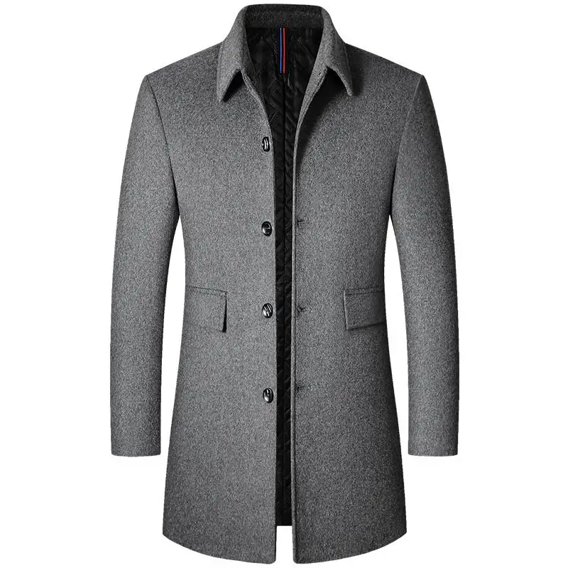 Brand Winter 40% Wool Men Thick Coats Turn Down Collar Male Fashion Wool Blend Coats Superior Outerwear Jacket Trench