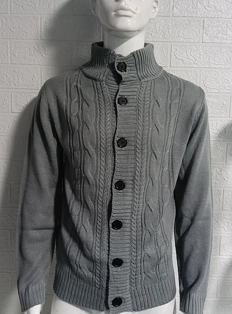 Men Autumn Winter Sweaters Turn-Down Collar Single-Breasted Knitting Cardigan Warm Causal Sweatercoat Mens Clothing Jacket