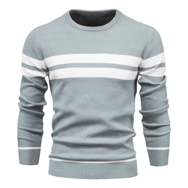 Spring Autumn Pullover Mens Sweater O-neck Patchwork Long Sleeve Warm Slim Sweaters Men Casual Fashion Sweater