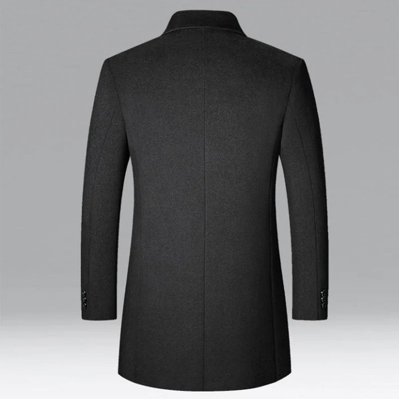 Brand Winter 40% Wool Men Thick Coats Turn Down Collar Male Fashion Wool Blend Coats Superior Outerwear Jacket Trench