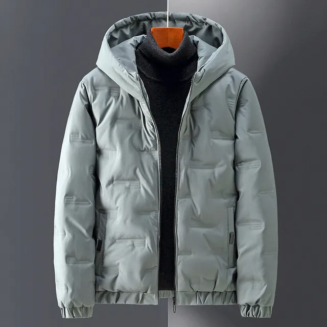 Winter New Men Down Jacket Hooded Coat Male Waterproof Streewear Men's Warm Clothing Solid Color White Duck Down Jacket