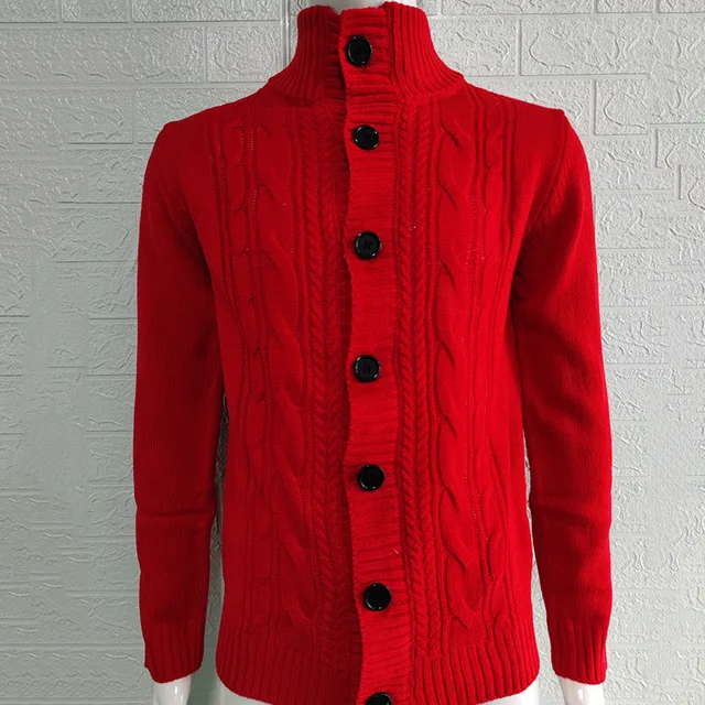 Men Autumn Winter Sweaters Turn-Down Collar Single-Breasted Knitting Cardigan Warm Causal Sweatercoat Mens Clothing Jacket