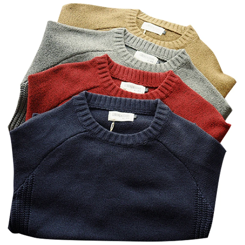 Men Pullover Sweater Autumn Fashion Casual Loose Thick O Neck Wool Knitted Oversize Harajuku Streetwear Knitwear