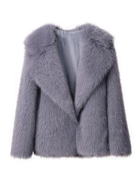 Thick Lapel Plush Loose Coat For Women Fashion Solid Warm Long Sleeve Jacket Autumn Winter Chic Lady Street Outerwear