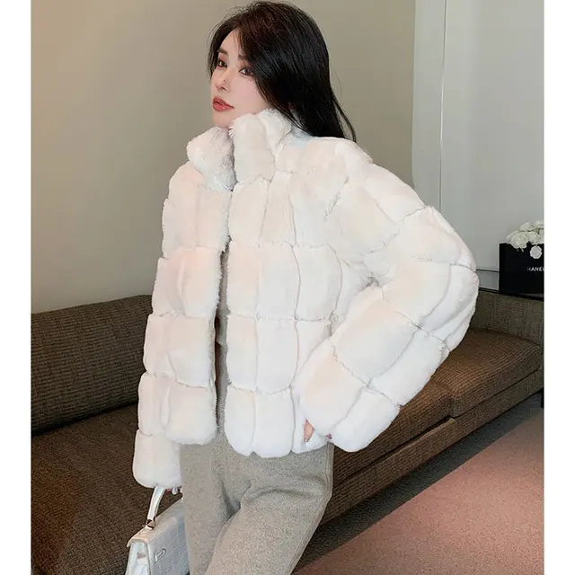 Thick Faux Fur Jackets Warm Autumn Winter Luxury High Collar Faux Mink Fur Party Club Coat Vintage Solid Furry Outerwear