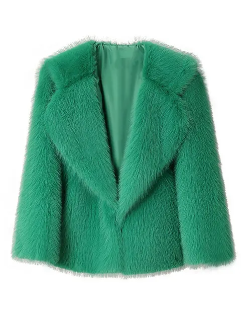 Thick Lapel Plush Loose Coat For Women Fashion Solid Warm Long Sleeve Jacket Autumn Winter Chic Lady Street Outerwear