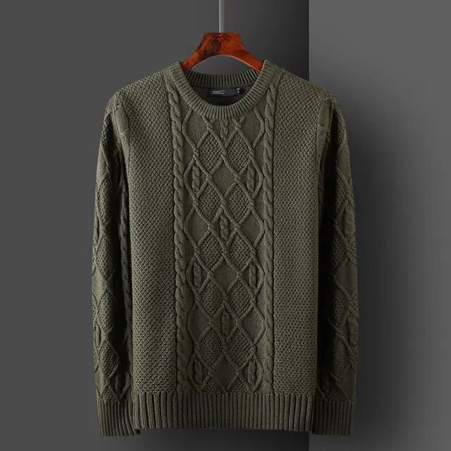 Spring Autumn New Fashion Casual Solid Knitwear O Neck Long Sleeve Men Clothing Thick Warm Causal Knitted Sweaters Pullovers H30