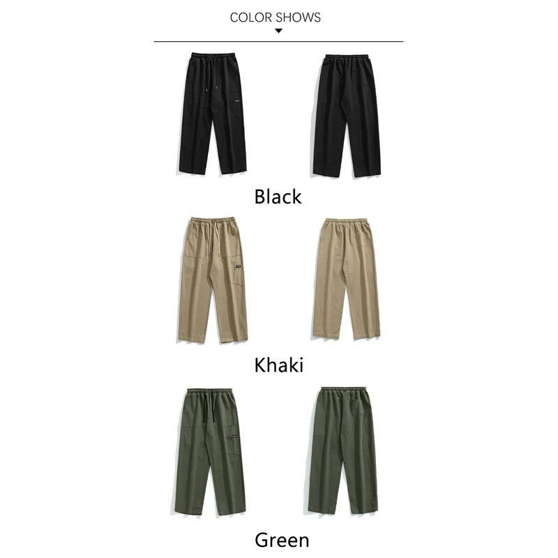 TFETTERS Brand Men Cargo Trousers New Autumn Winter Fleece Piecing Straight Leg Pnats Outdoors Casual Mid Rise Men Trousers