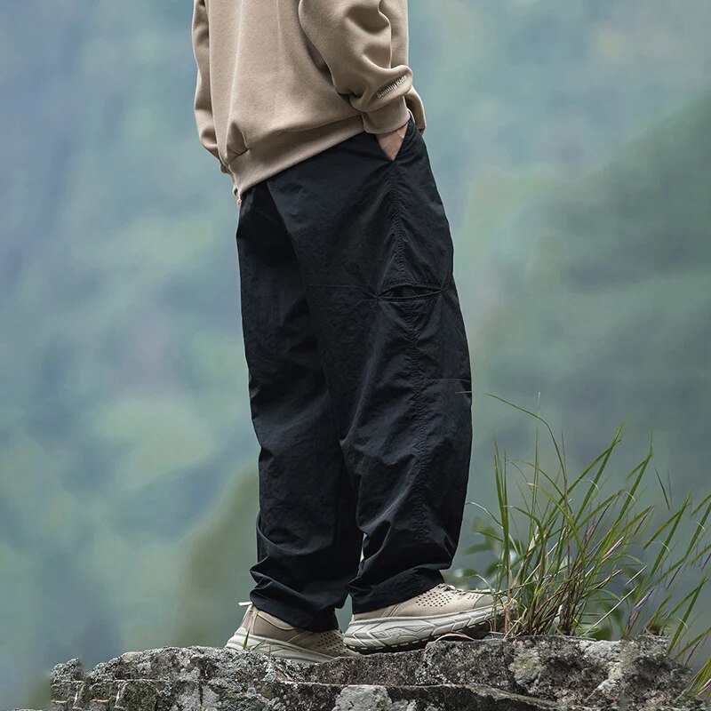 TFETTERS Autumn Cargo Pants Men 100% Nylon Safari Style Solid Double Side Pockets Men Pants Outdoors Tourism Men Clothes